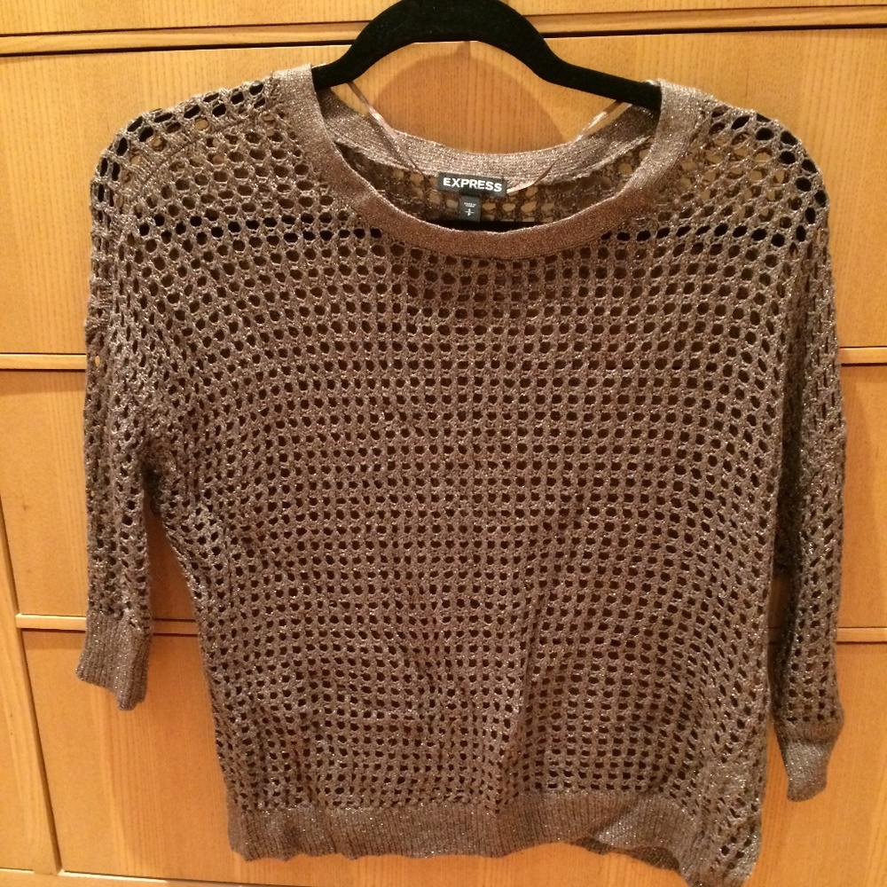 Express Brown Hollow Rayon Sweater